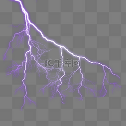 电光图片_紫色闪电电光元素