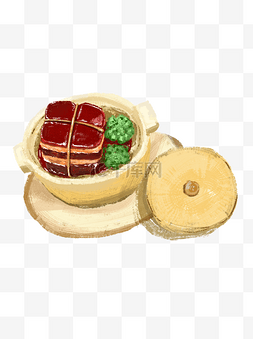中国菜图片_手绘砂锅东坡肉