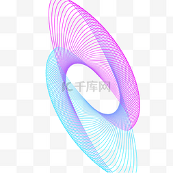 唯美彩色螺旋线条图案元素