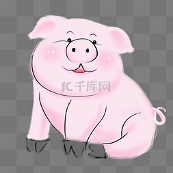手绘可爱猪头图片_新年粉色手绘可爱小猪
