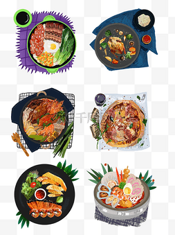 海鲜火锅图片_手绘美食设计元素合集三