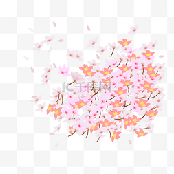 插画花瓣樱花图片_樱花花瓣png素材