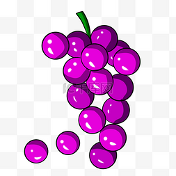 紫色手绘葡萄食物元素