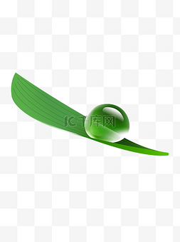 绿叶图片_白露绿叶上的露珠矢量元素
