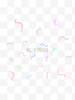 漂浮碎纸图片_节日活动丝带彩带漂浮元素png图片