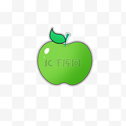 绿色暖色调图片_水果类装饰图案青苹果乐园