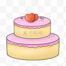 蛋糕店灯箱图片_黄色双层蛋糕插画