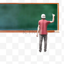 毕业季海报图片_毕业季手绘黑板上写字的男孩