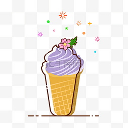 手绘樱花图片_手绘矢量甜筒冰淇凌