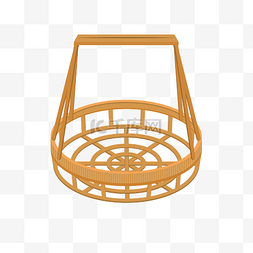 矢量篮子图片_手绘矢量扁平竹编竹篮
