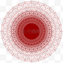 红色矢量装饰图案图片_矢量线性艺术装饰图案