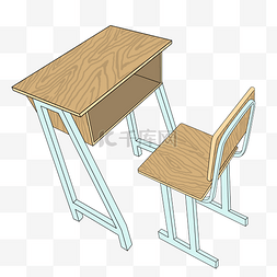 教室桌椅图片_学习用品桌椅插画