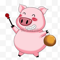 小猪动物图片_高兴快乐卡通小猪猪卡通动物
