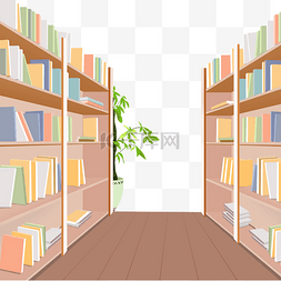 图书架和图片_图书读物学习场景手绘元素