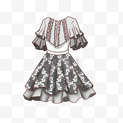手绘服装设计图片_欧式公主裙手绘插画