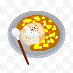 米饭芝麻图片_手绘米饭美食插画