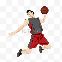 篮球图片_卡通男孩打篮球免抠图