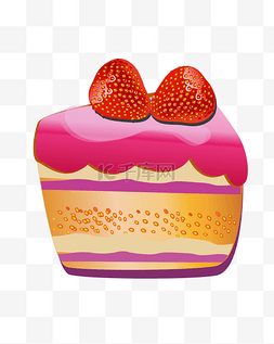 草莓蛋糕手绘图片_漂亮的草莓蛋糕插画