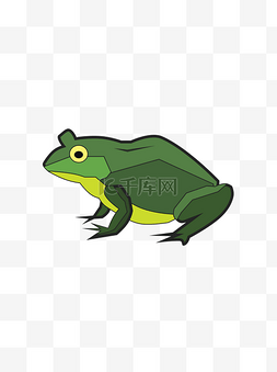 手绘一只蹲着的青蛙可商用元素