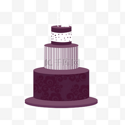 结婚蛋糕图片_婚礼用品紫色蛋糕插画