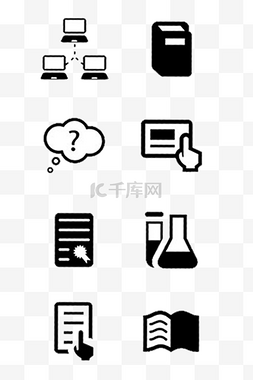 开灯关灯的图标图片_学习中常用简单黑白图标素材