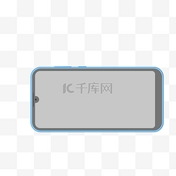 苹果手机模型图片_蓝色3d全面屏手机