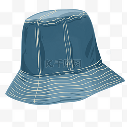创意帽子插画图片_一顶蓝色创意帽子