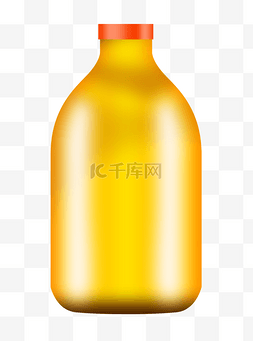 手绘橙汁瓶子