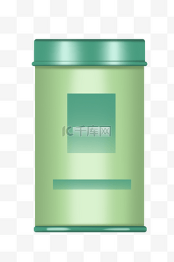 绿色的化妆品瓶子插画