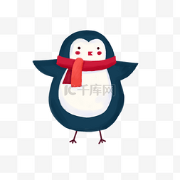 企鹅圣诞节可爱动物PNG温暖萌