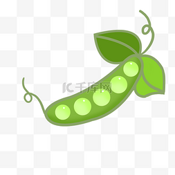 可爱绿色植物图片_立体豌豆荚PNG