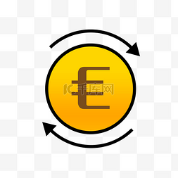 黄色手绘圆弧金币交换元素