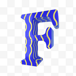蓝色字母c图片_C4D孟菲斯风格立体字母F装饰