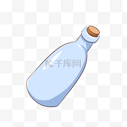 卡通玻璃瓶图片_卡通手绘蓝色瓶子插画