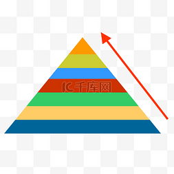 商务矢量彩色上升金字塔