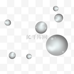 灰色半透明圆形可爱小水滴