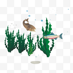 卡通水里的鱼矢量素材