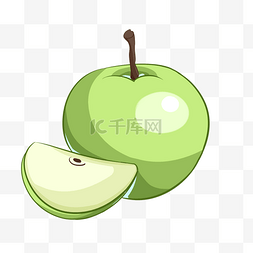 青苹果图片_手绘水果青苹果插画