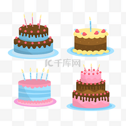 蛋糕图片_矢量美味生日蛋糕素材