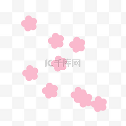 粉色漂浮桃花图片_手绘花瓣节日通用词
