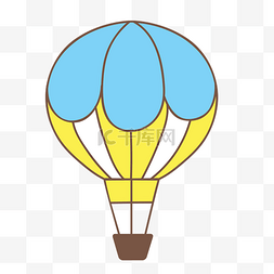 黄色的热气球图片_一个手绘的热气球