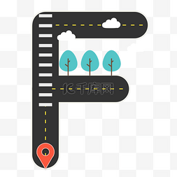 马路图片_英文字母F型黑色黄底马路斑马线