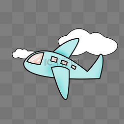 玩具飞机图片_卡通白云飞行飞机
