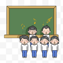 教育工作者图片图片_学生合唱教师节场景插画