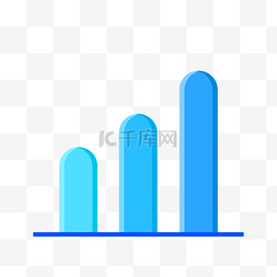 蓝色手绘柱状图分析