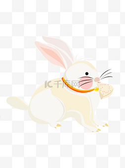 吃货卡通图片_卡通手绘吃面包的小兔子设计元素