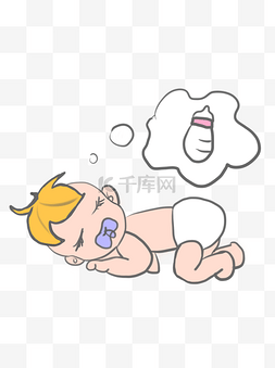 婴儿手绘幼儿奶瓶卡通可爱可商用