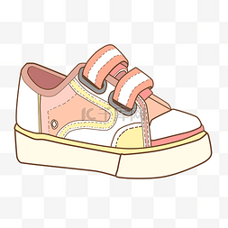 童装童鞋背景图片_粉色卡通儿童鞋手绘插画