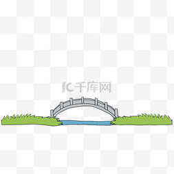 长桥图片_手绘大桥分割线插画
