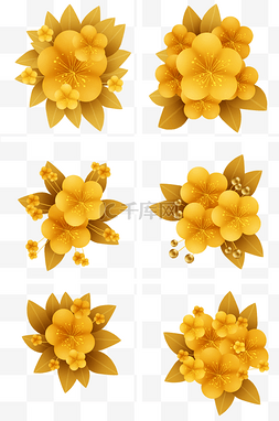 春节富贵金色梅花装饰